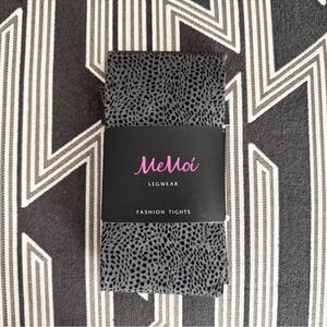 NWT Me Moi Gray Black Snakeskin Print Opaque Tights Size M/L